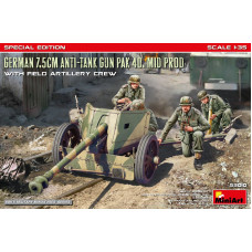 GERMAN 7.5CM ANTI-TANK GUN PAK 40. MID PROD W/ARTILLERY CREW. SPECIAL EDITION