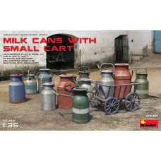 MILK CANS WITH SMALL CART