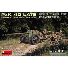 GERMAN 7.5CM ANTI-TANK GUN PaK 40 Late w/ELITE ARTILLERIE REGIMENT CREW