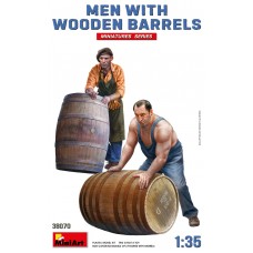 MEN WITH WOODEN BARRELS